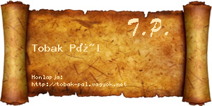 Tobak Pál névjegykártya